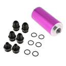 High Flow Racing Inline Oil Fuel Petrol Filter With AN10 AN8 AN6 Fittings Adapter Aluminum
