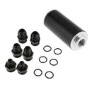 High Flow Racing Inline Oil Fuel Petrol Filter With AN10 AN8 AN6 Fittings Adapter Aluminum