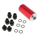 High Flow Racing Inline Oil Fuel Petrol Filter With AN10 AN8 AN6 Fittings Adapter Aluminum