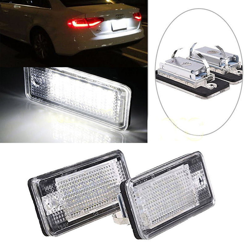 1 Set (2pcs) 6500K White Car License Plate Lights LED Lamp for Audi A3 A4 B6 B7 A6 A8 Q7 A5