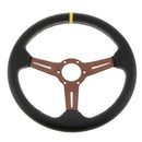 Car Racing Steering Wheel Cover 14inch/350mm Black PVC Leather + Horn Button