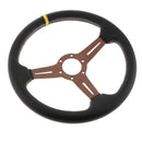 Car Racing Steering Wheel Cover 14inch/350mm Black PVC Leather + Horn Button