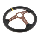 Car Racing Steering Wheel Cover 14inch/350mm Black PVC Leather + Horn Button