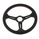 14inch/350mm Auto Car Racing Steering Wheel Cover Black PVC Leather+Horn Button