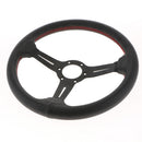 14inch/350mm Auto Car Racing Steering Wheel Cover Black PVC Leather+Horn Button
