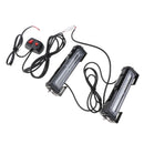 1 Pair Universal Car Grill Flashing COB LED Light Bar with Switch Kit - Red and Blue