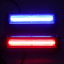 1 Pair Universal Car Grill Flashing COB LED Light Bar with Switch Kit - Red and Blue