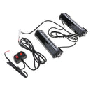 1 Pair Universal Car Grill Flashing COB LED Light Bar with Switch Kit - Red and Blue