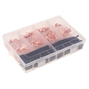 245PCS Open Barrel Wire Crimp Copper Ring Lugs Terminal Connector with Heat Shrink Tubing Assortment Kit