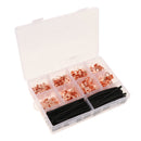 245PCS Open Barrel Wire Crimp Copper Ring Lugs Terminal Connector with Heat Shrink Tubing Assortment Kit