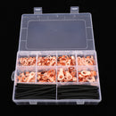 245PCS Open Barrel Wire Crimp Copper Ring Lugs Terminal Connector with Heat Shrink Tubing Assortment Kit