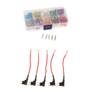 Total 130 Pieces, Car Add-A-Circuit Fuse TAP Adapter Fuse Holder with Fuse 2A 3A 5A 7.5 A 10A 15A 20A 25A 30A 35A