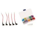 Total 130 Pieces, Car Add-A-Circuit Fuse TAP Adapter Fuse Holder with Fuse 2A 3A 5A 7.5 A 10A 15A 20A 25A 30A 35A