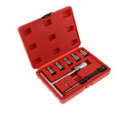 7pcs Diesel Injector Seat Cutter Set with Flat Reamer Cleaner Carbon Remover Universal Car Garage Tool Kit