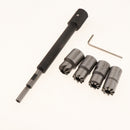 5pcs Diesel Injector Seat Cutter Set with Flat Reamer Cleaner Carbon Remover Universal Car Garage Tool Kit