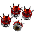 4 Pack Valve Stem Caps, Handmade Crown Universal Car Tire Valve Caps Chrome,Attractive Dustproof Bling Car Accessories