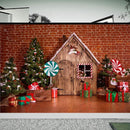 3x5FT 5x7FT Vinyl Christmas Tree Wood Door Gift Photography Backdrop Background Studio Prop