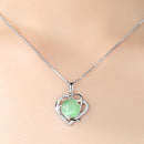 Fashion Pendant Necklace Double Hearts Crystal Round Green Grape Charm Necklaces for Women