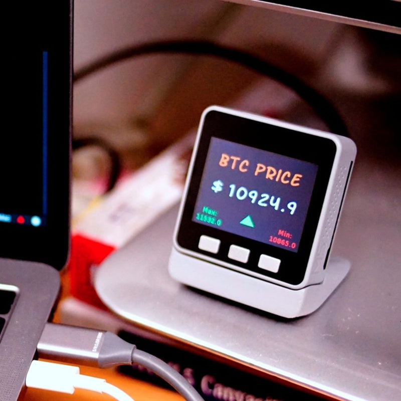 BTC Ticker DHT12 Digital Humidity Temperature Sensor ESP32 for Micropython Ticker with Standing Base Charging