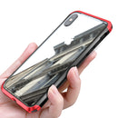 Luphie Protective Case For iPhone XS Max Metal Bumper+9H Clear Tempered Glass Back Shell