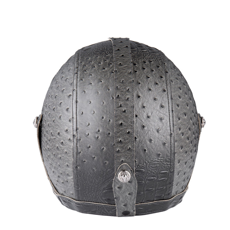 BYB Retro Chopper Motocross Motorcycle PU Leather Half Face Helmet