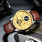 TEVISE T820B Casual Moon Phase Automatic Mechanical Watch Luxury Leather Strap Men Watch