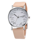 Cute Cat Pattern Fashion Leather Women Quartz Watch