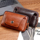 Leather Zipper Belt Pouch Bag Vintage Phone Tactical Waist Bag Storage Holder Pack