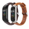 Solid Crazy Horse Pattern Leather Watch Band Watch Strap Replacement for Xiaomi Miband 4