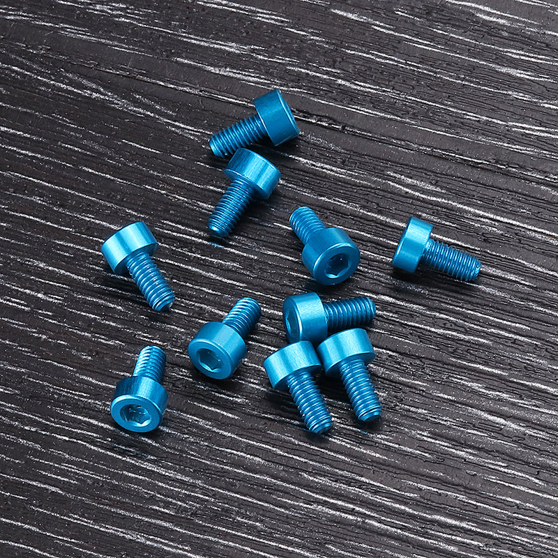 Suleve M3AH10 10Pcs M36mm Hex Socket Screw M3 Cap Head Bolt 7075 Aluminum Alloy Multicolor