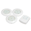 3pcs Wireless Remote Control LED Night Lights Battery Operated Stick-on Cabinet Closet Lamps