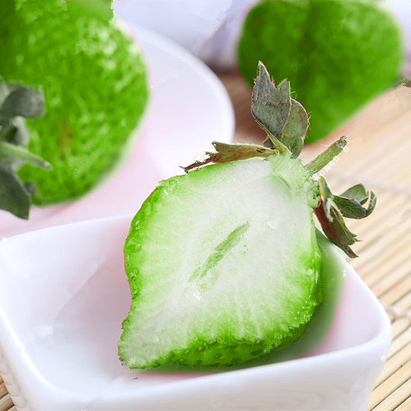 500Pcs Green Strawberry Seeds Garden Fruit Seeds Heirloom Super Strawberry Garden Seeds