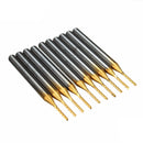 Drillpro DB-P4 10pcs 1.0mm Carbide PCB Bits 1/8 Inch Shank Titanium Coated End Mill Engraving Bits