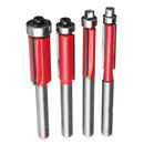 1/4 Inch Shank End Bearing Dual Flutes Trim Cutter Router Bit for Woodworking
