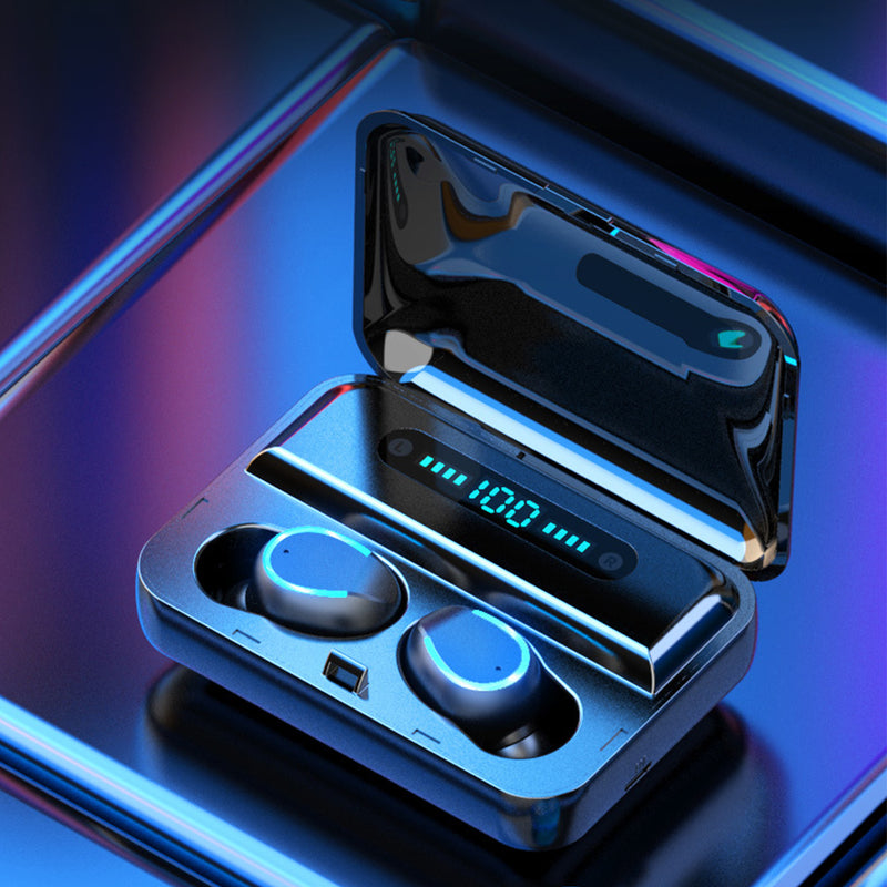 F9 TWS bluetooth 5.0 Sport Earphone LED Display CVC8.0 Noise Reduction Headphone with 3600mAh Charging Box