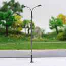 20PCS 3V Model Railway Layout Train LED Lamp Street Light Double Head HO N Scale 1:75 1:100 1:200