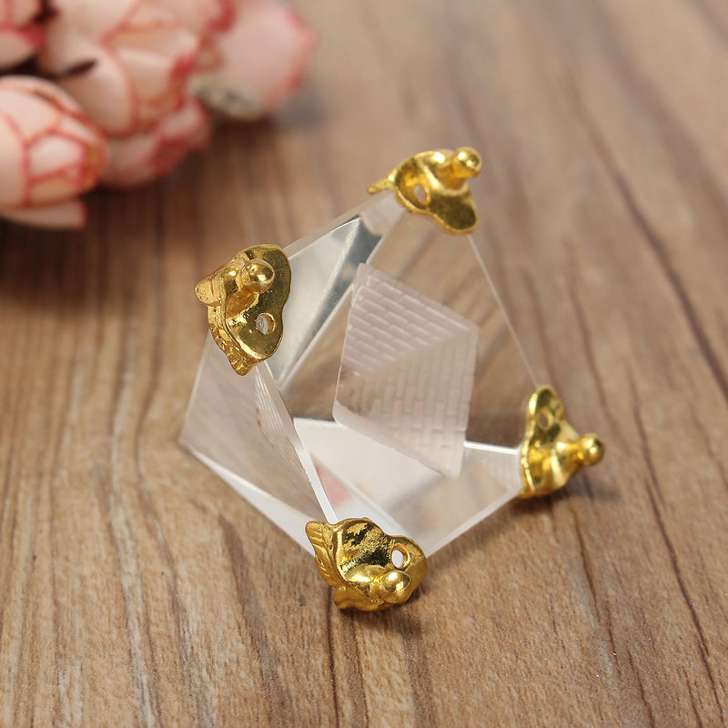 Small Feng Shui Egypt Egyptian Crystal Clear Pyramid REIKI Healing Prizms Room Decorations