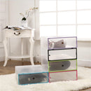 Foldable Clear Plastic Shoe Boxes Storage Organizer Stackable Boot Tidy Box Display