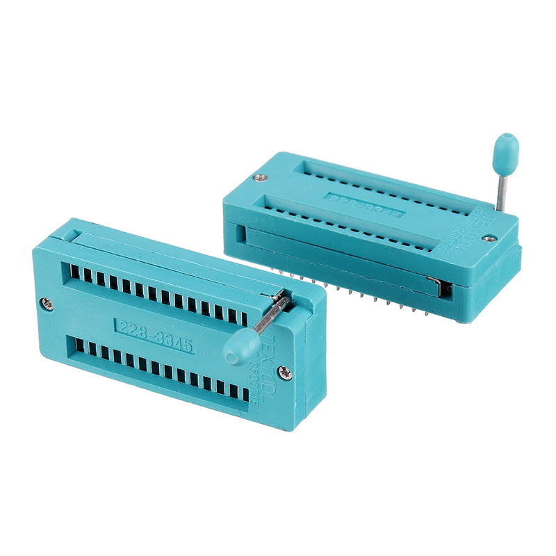 2pcs IC Lock Seat Zif Socket Test Universal zif Sockets 28Pin Wide