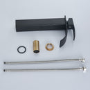 Matte Black 1/2 Inch Brass Modern Bathroom Basin Faucet Bathroom Spout Faucet Hot & Cold Water Mixer Tap Single Handle