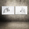 Miico Hand Painted Combination Decorative Paintings Black And White Horse Wall Art For Home Decoration
