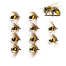 ZANLURE 10PCS/Set 15mm Bumble Bee Lure Fishing Lure Artificial Insects Bait with
