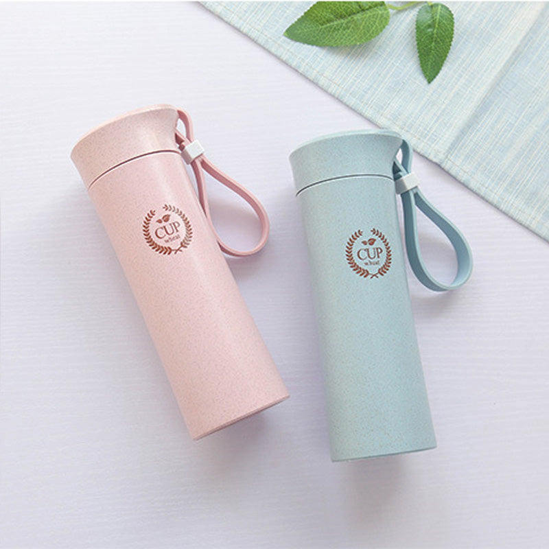 KCASA KC-WHE04 360mL Wheat Straw Fiber Bottle Portable Mug Travel Outdoor Sports Water Cup Creative