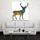 Miico Hand Painted Oil Paintings Simple Style-D Side Face Deer Wall Art For Home Decoration Paintings