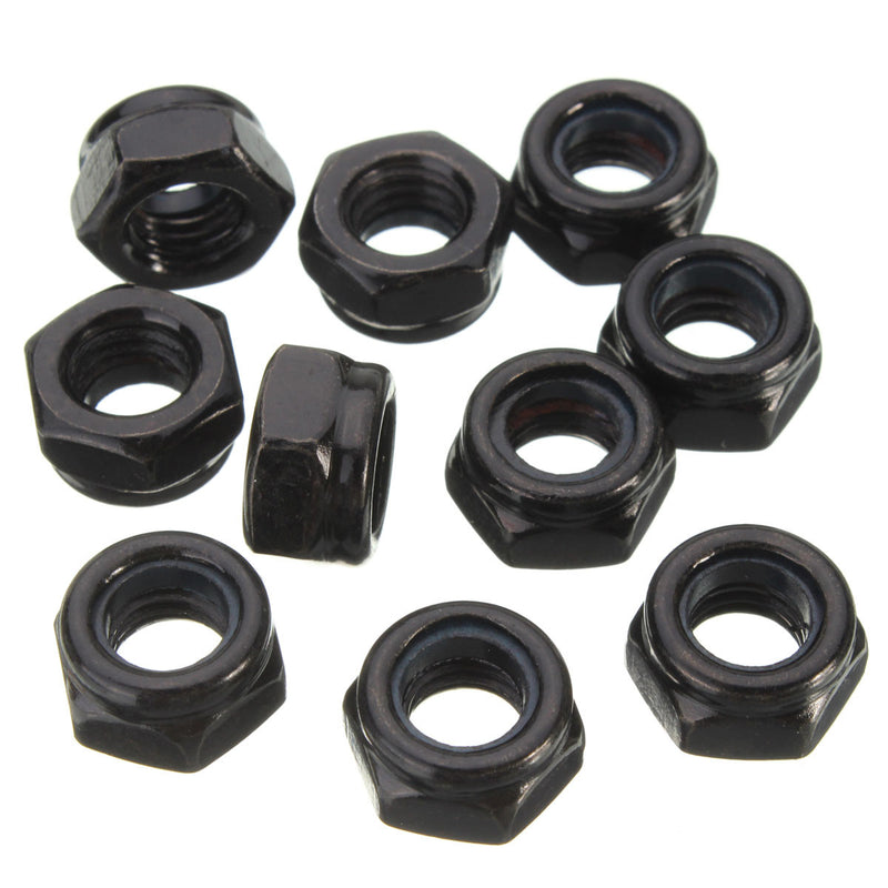 Suleve CS1 50pcs Carbon Steel Self Locking Hex Nut Nylon Insert Lock Nut M2/M2.5/M3/M4/M5/M6/M8/M10/M12