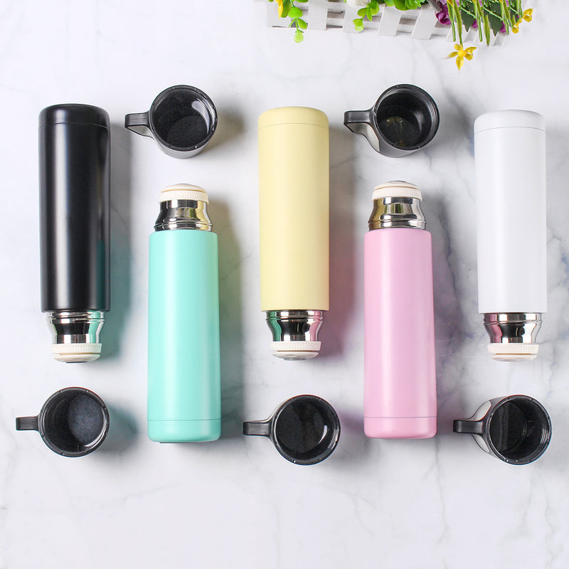 500ml Stainless Steel Thermal Vacuum Water Bottle Hot Coffee Lid Travel Cup Mug