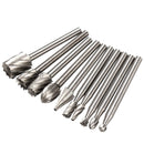 Drillpro RB2 10pcs HSS Router Bit Burr For Dremel and Rotary Engraving Wood Working Tool