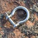 XINDA XD8619H Stainless Steel 9.8kg Tension D Anchor Shackle Climbing Carabiner Screw Lock