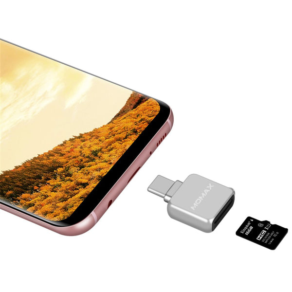 Momax Metal Mini Type-c TF Card Memory Card Reader for Samsung S9 Huawei Xiaomi Mobile Phone Tablet