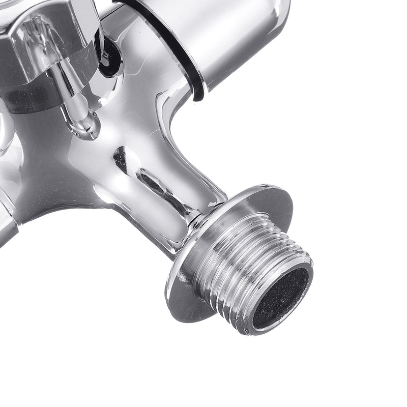 Wall Mount Single Cold Washing Machine Faucet 1/2'' Double Spouts 2 Handles Water Tap Garden Faucet Bathroom Bibcock Tap